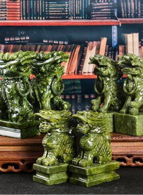 大易坐立麒麟 小南玉麒麟摆设饰品家居客厅 开业送礼