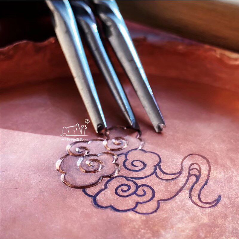 首饰錾刻传统錾刻刀錾刻工具传统云纹錾刻刀金银金属錾刻手工作