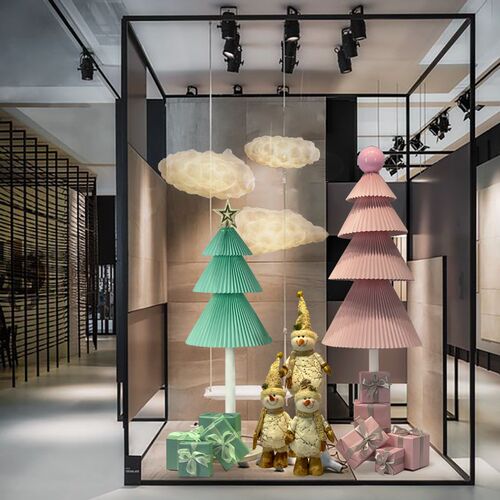 圣诞节橱窗装饰场景布置网红圣诞树堆头套餐酒店商场美陈
