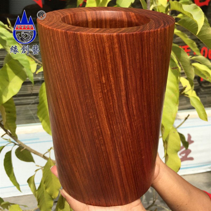 红木号毛笔筒整木收纳工艺品缅甸花梨木文房笔罐