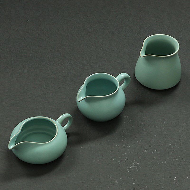 还真汝瓷单个汝窑茶海分茶器陶瓷功夫茶具可养开片冰裂