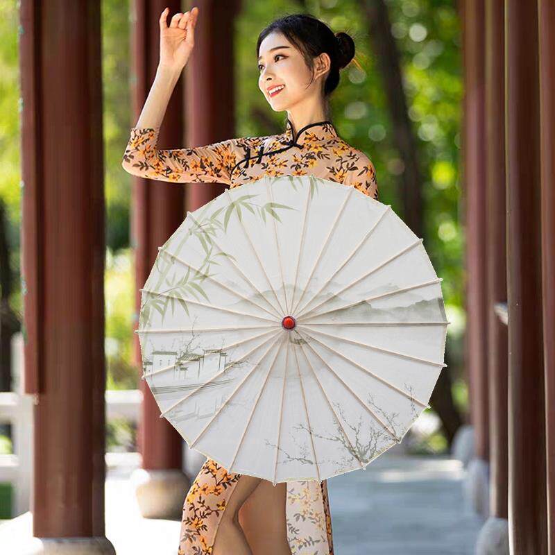 古典油纸伞清明雨上古风舞蹈伞淡雅水墨中国风汉服伞旗袍走秀伞