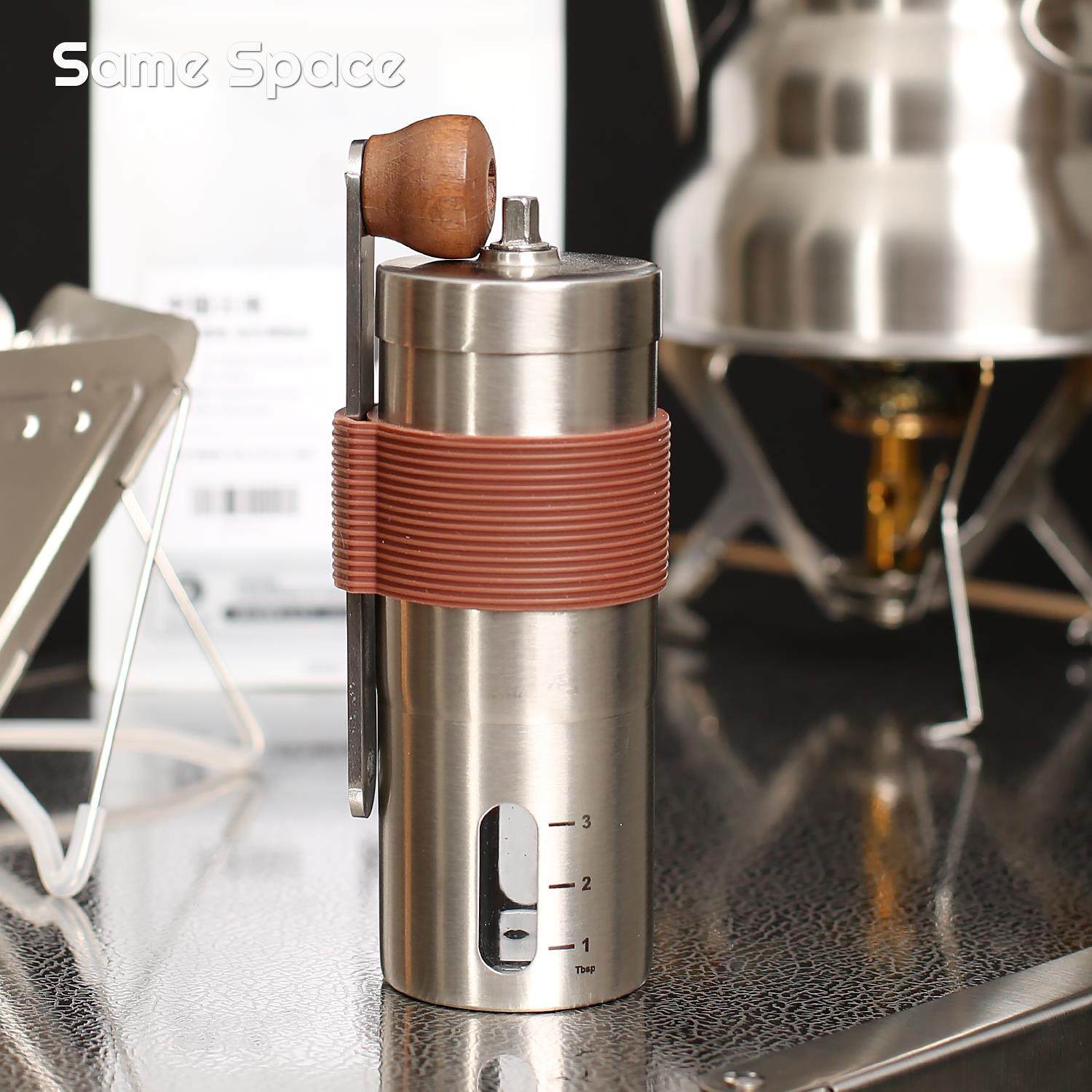 便携式手磨咖啡磨豆机小型手冲陶瓷磨芯不锈钢机身露营SameSpace