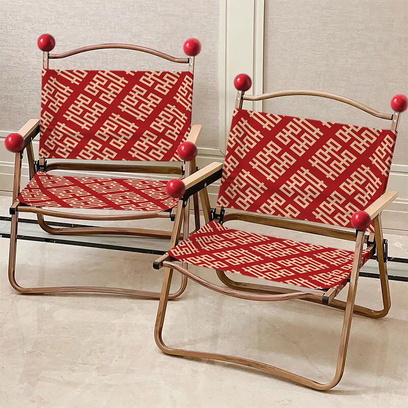 囍字红色椅子结婚陪嫁婚庆用品嫁妆婚房布置装饰折叠凳喜庆新房