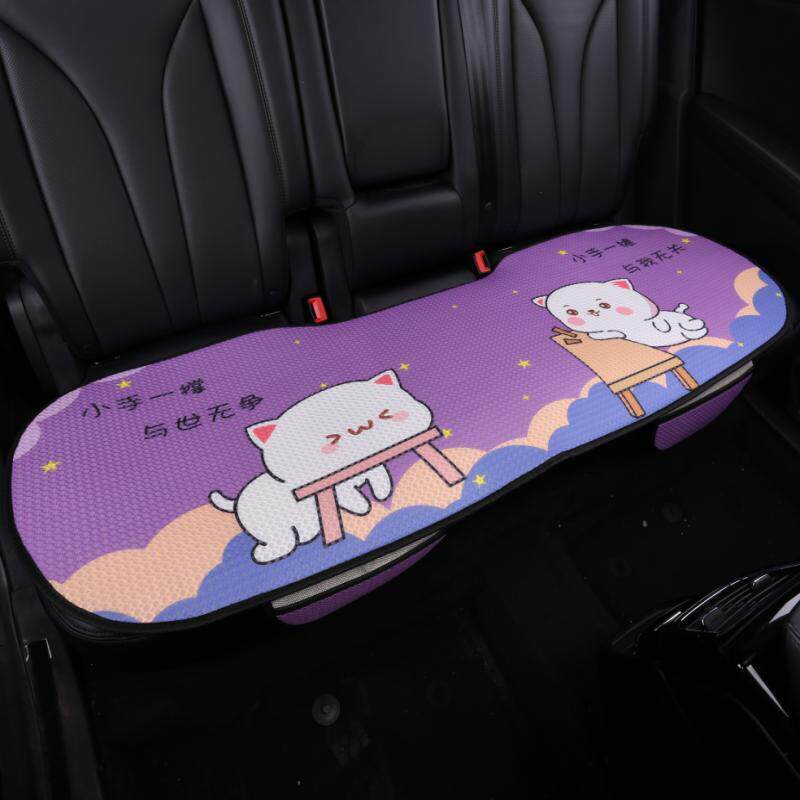 卡通汽车坐垫四季通用亚麻无靠背座椅套座垫三件套单片免捆绑女士