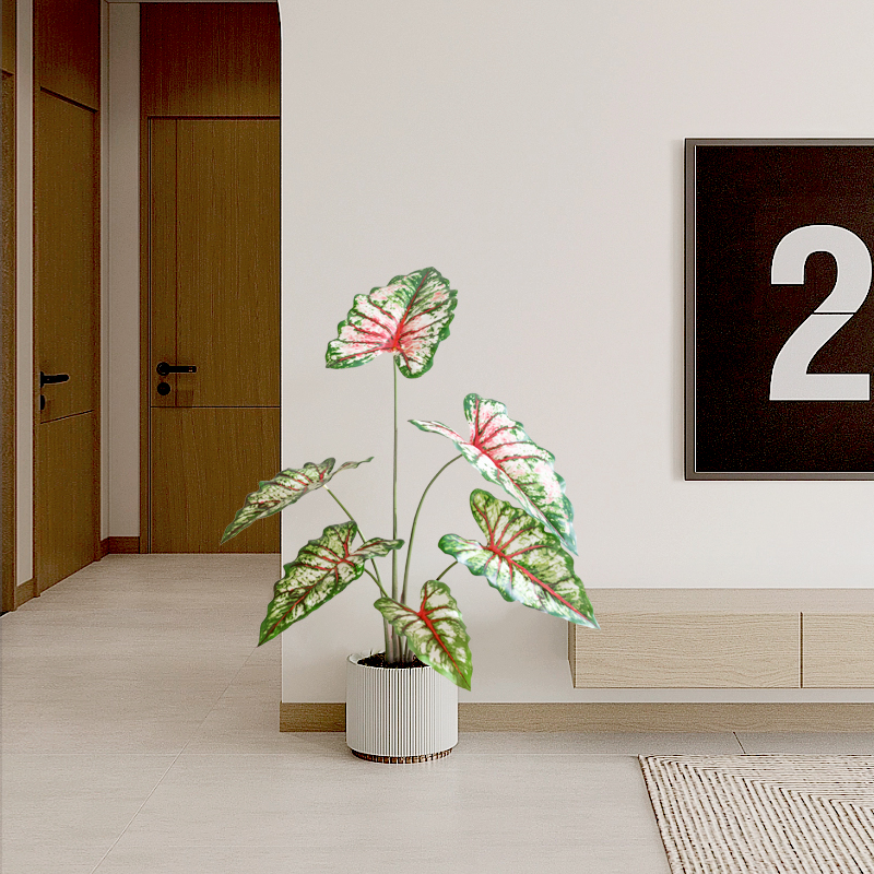 仿真绿植假植物盆栽彩叶芋客厅家居沙发轻奢装饰室内落地盆景摆件