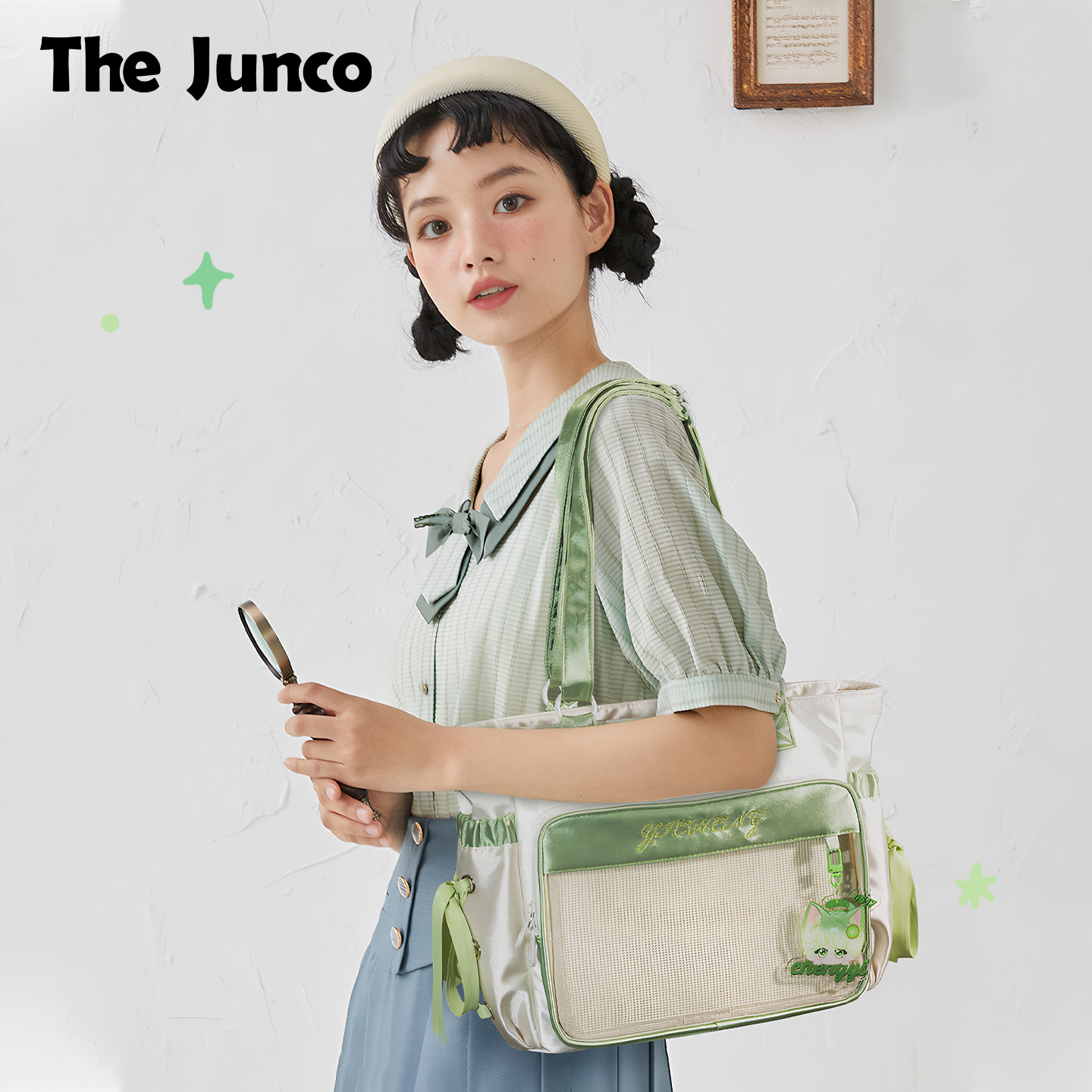 thejunco成毅周边丝带绿色痛包