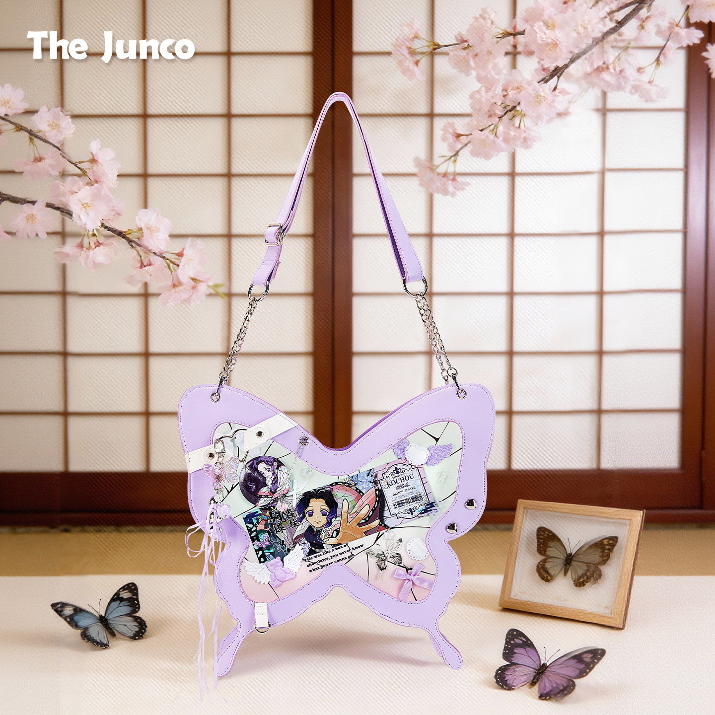 官方原创鬼灭之刃周边蝴蝶忍痛包双肩斜挎大容量二次元紫色包包女,箱包皮具/热销女包/男包,痛包,淘宝优惠券,粉丝福利购,淘宝优惠卷