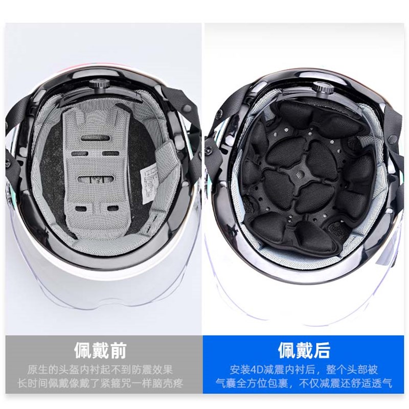 摩托车半盔头盔内衬n垫全盔内胆内垫填充防压发型调节大小配件垫