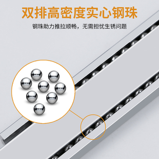20mm宽二节铝合金单层双层滑轨B直线三节工业导轨抽屉键盘机械轨
