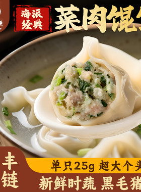 湖鲜领黑毛猪菜肉大馄饨荠菜馄饨虾仁鲜肉老上海早点速食海派早餐