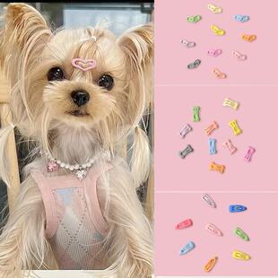 约克夏专用发夹宠物小狗狗马尔济斯卡子夹子发卡bb夹头饰配饰发饰