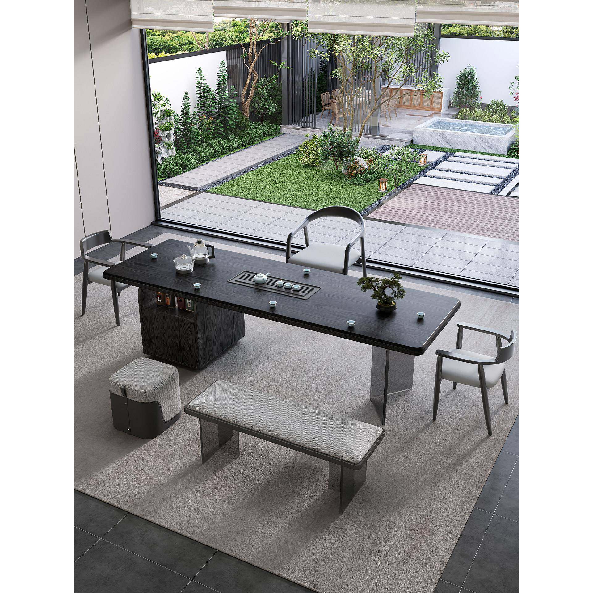 高端办公室轻奢岩板茶桌椅组合现代简约家用阳台泡茶台烧水壶一体,住宅家具,家用茶台/茶桌,淘宝优惠券,粉丝福利购,淘宝优惠卷