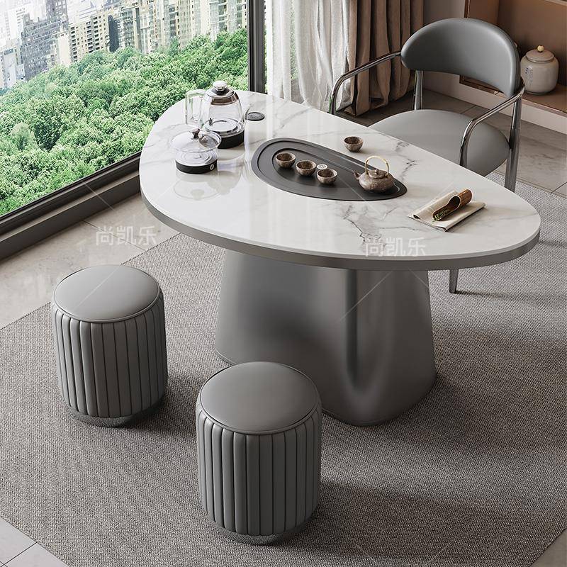阳台茶桌椅组合轻奢小茶台烧水壶一体套装家用现代简约茶台椅组合