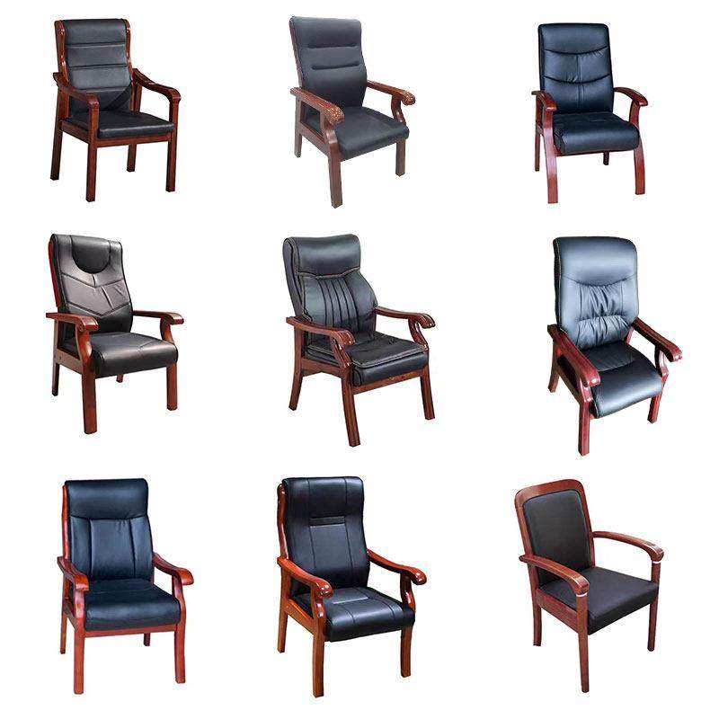 高档实木会议椅木质办公椅棋牌室四脚麻将椅靠背椅开会扶手培训椅