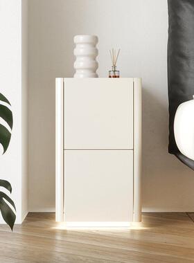简约现代实木床头柜小户型25CM30CM35CM烤漆奶油白色极简窄边柜子