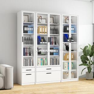 办公室2米窄边抽屉文件柜铁皮展示书柜玻璃门资料档案储物柜财务