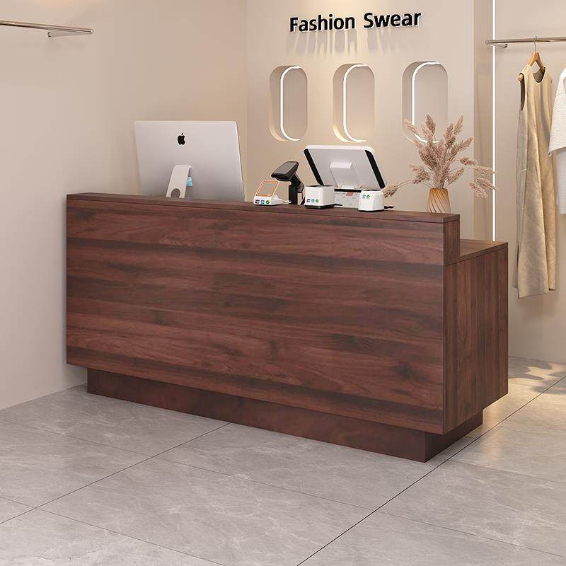 简约收银台现代服装店桌美容美发店小型前台女装店铺柜台黑色吧台