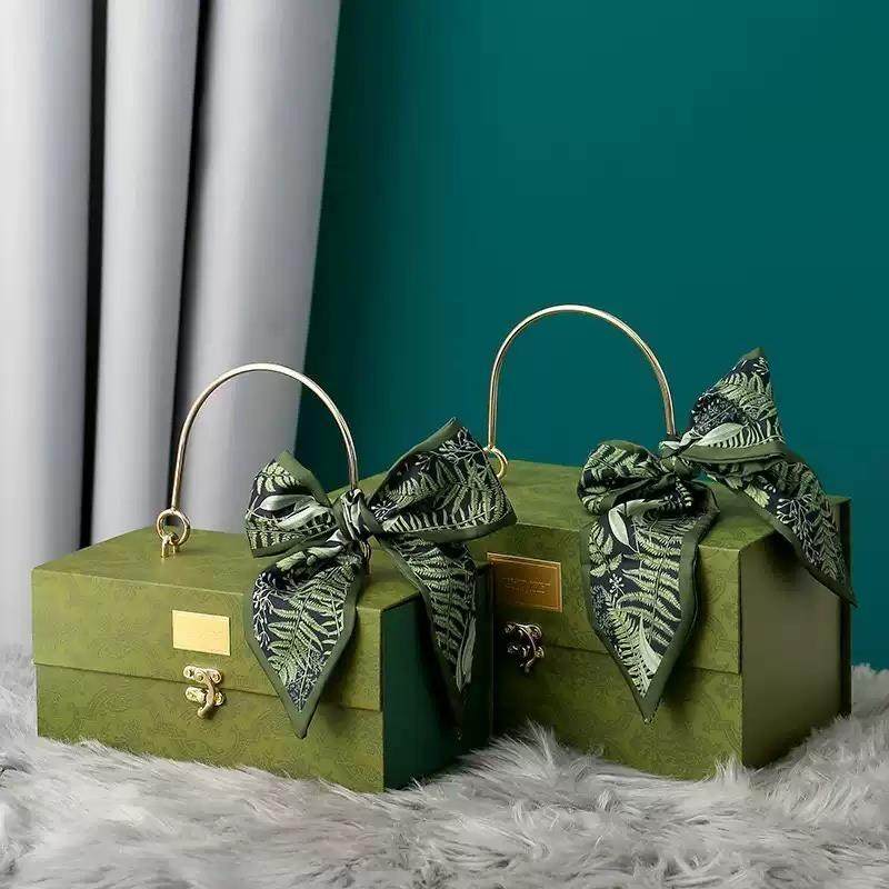 礼盒空盒长方形礼物盒生日香水口红包装盒绿色结婚盒子伴郎礼品盒