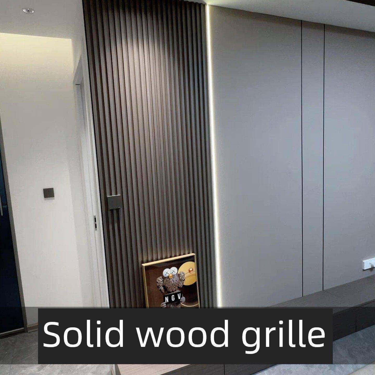 实木格栅板背景墙装饰凹槽板波浪板装饰板波浪格栅板隔栅木饰面