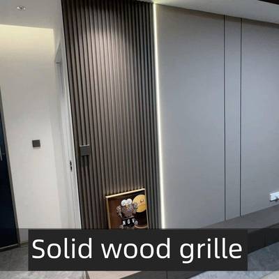 实木格栅板背景墙装饰凹槽板波浪板装饰板波浪格栅板隔栅木饰面