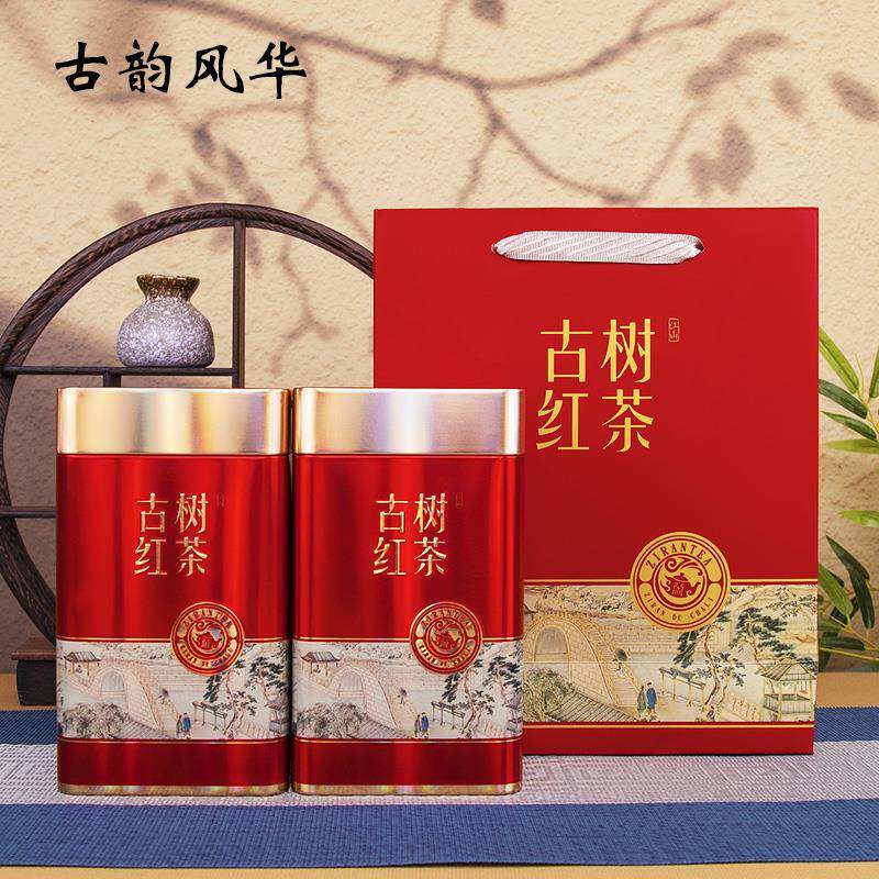 新款古树红茶茶叶罐半斤一斤装铁罐空罐子散茶茶叶储存罐包装盒