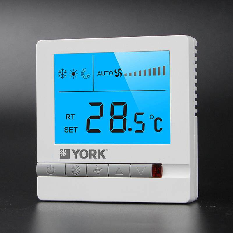 约克中央空调温控器液晶控制面板酒店风机盘管水冷三速开关线控器