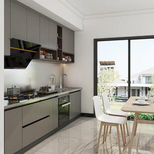 杭州全304不锈钢橱柜定制整体厨房防刮花台面订做厨柜上门量尺