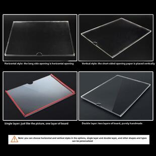 双层亚克力卡槽A4插槽透明有机玻璃盒子插纸展示板牌UV打印定制做