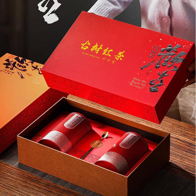 新款古树红茶包装盒空礼盒高档半斤铁罐凤凰单丛茶叶包装通用礼盒