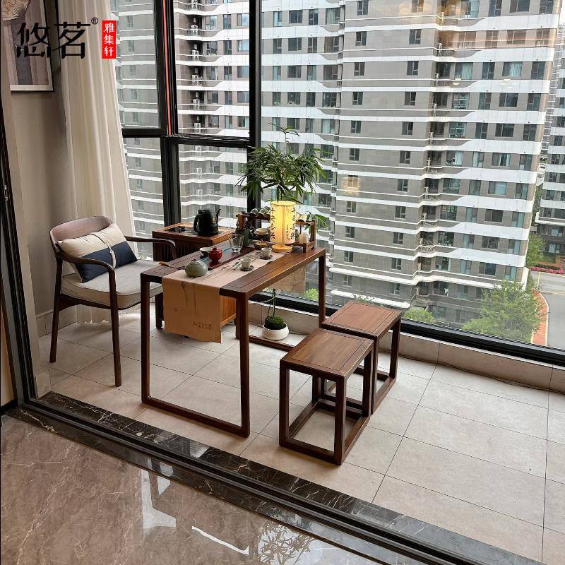 新中式茶桌现代简约茶室会客泡茶台禅意家用小户型阳台功夫茶桌
