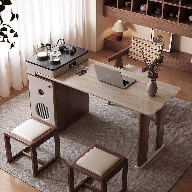 阳台茶桌可伸缩茶台家用小户型茶桌办公一体实木岩板茶桌2025客厅,住宅家具,家用茶台/茶桌,淘宝优惠券,粉丝福利购,淘宝优惠卷