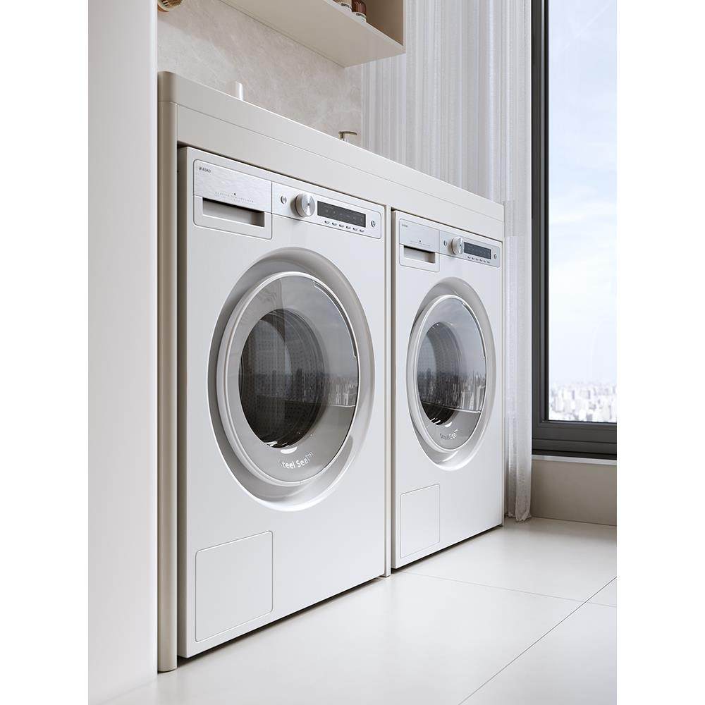 新款不锈钢双洗衣机阳台柜烘干机组合双机位洗手盆柜一体台盆定制