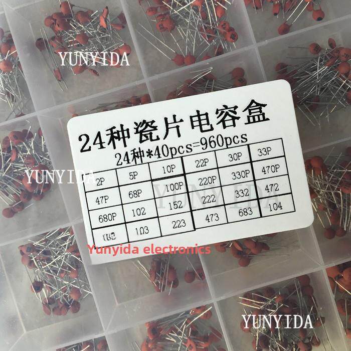 瓷电容封装，直插式电容2Pf-0.1Uf，共30种，每种10件，瓷样品封