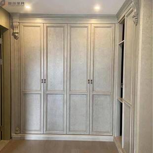 美式art家具建筑复兴大衣柜法式复古做旧实木雕刻四门衣柜衣帽间