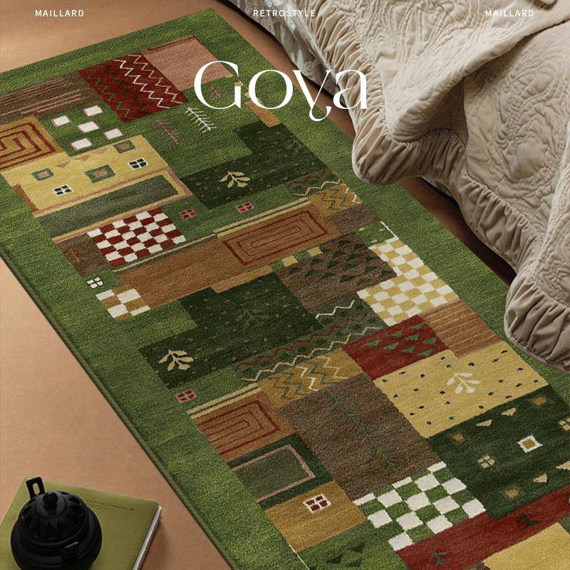 Goya中古风轻奢覆古美式卧室床边毯法式高级感客厅沙发飘窗垫地毯