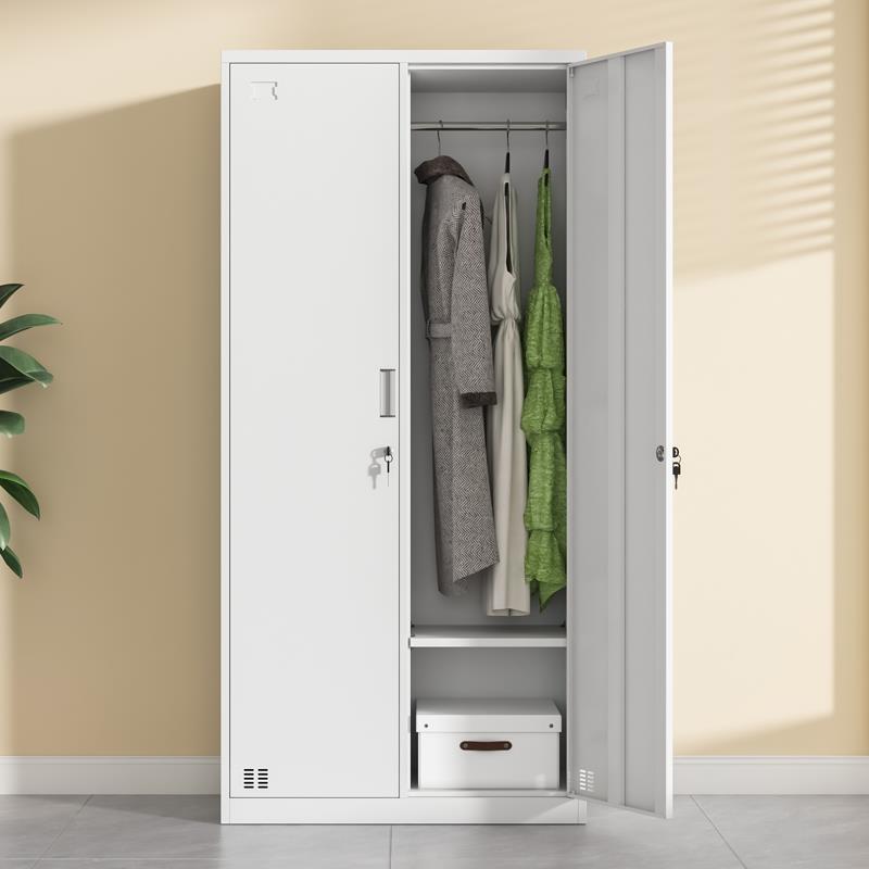 加厚办公二门铁皮更衣双门储物柜带锁工厂员工宿舍浴室二门换衣柜