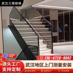 玻璃楼梯扶手护栏室内家用钢化玻璃栏杆阳台围栏自建房不锈钢立柱