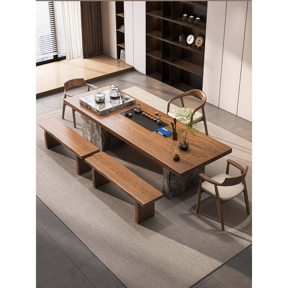 实木茶桌椅组合现代简约高级感岛台客厅家用办公室大板轻奢泡茶台,住宅家具,家用茶台/茶桌,淘宝优惠券,粉丝福利购,淘宝优惠卷