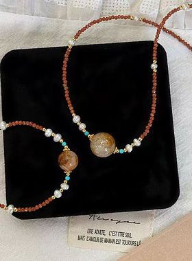 轻奢小众串珠项链女珍珠水晶手链