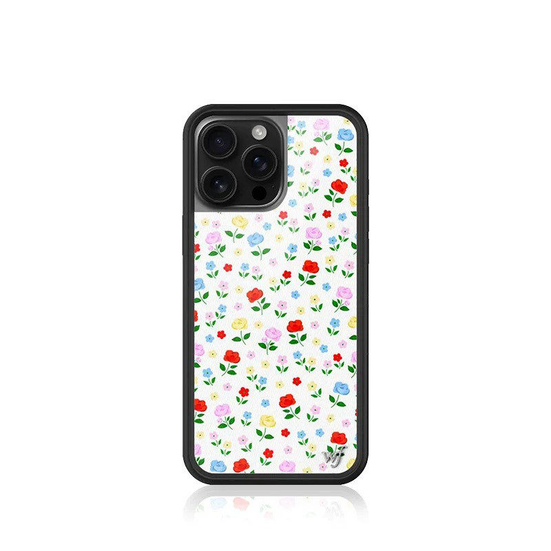 WF野花草原花卉苹果16Pro手机壳适用iPhone15/14//13/12Pro/Max/plus可爱小鼠保护套硅胶防摔欧美时尚17