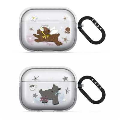 Roria情侣耳机保护套苹果 AirPods Pro 3适用于AirPods 4可爱卡通Airpods 3透明耳机保护套AirPods软壳