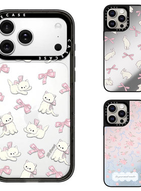 兔子丝带蝴蝶结猫咪适用iPhone苹果17promax壳14/16/15plus/12明星同款13promax磁吸华强北C家