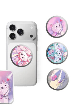 Kiera Won艺术家系列磁吸手机支架适用于苹果MagSafe可爱少女萌宠