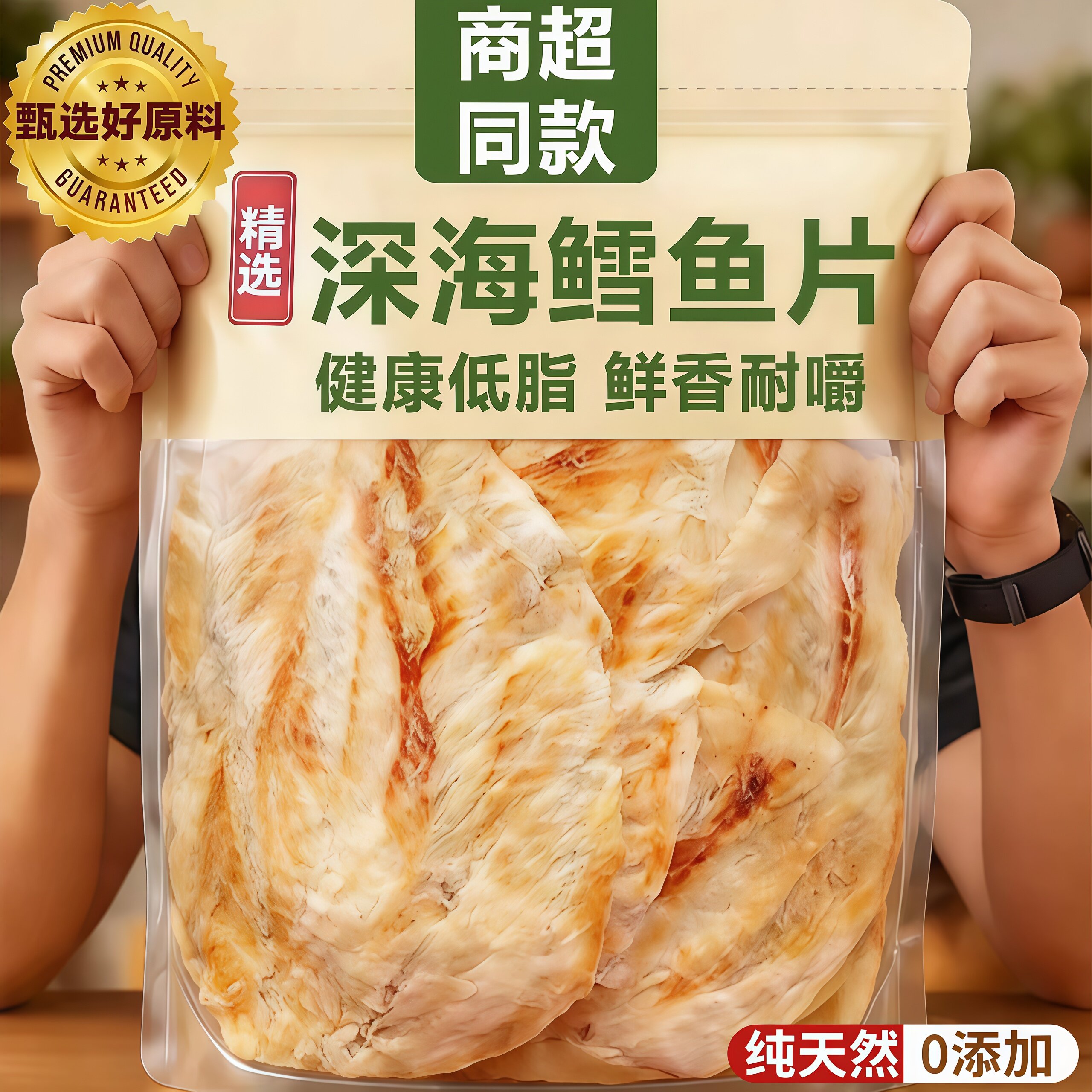 鳕鱼片特产鱼干零食烤鱼片官方旗舰店深海香辣小鱼干熟食开袋即食