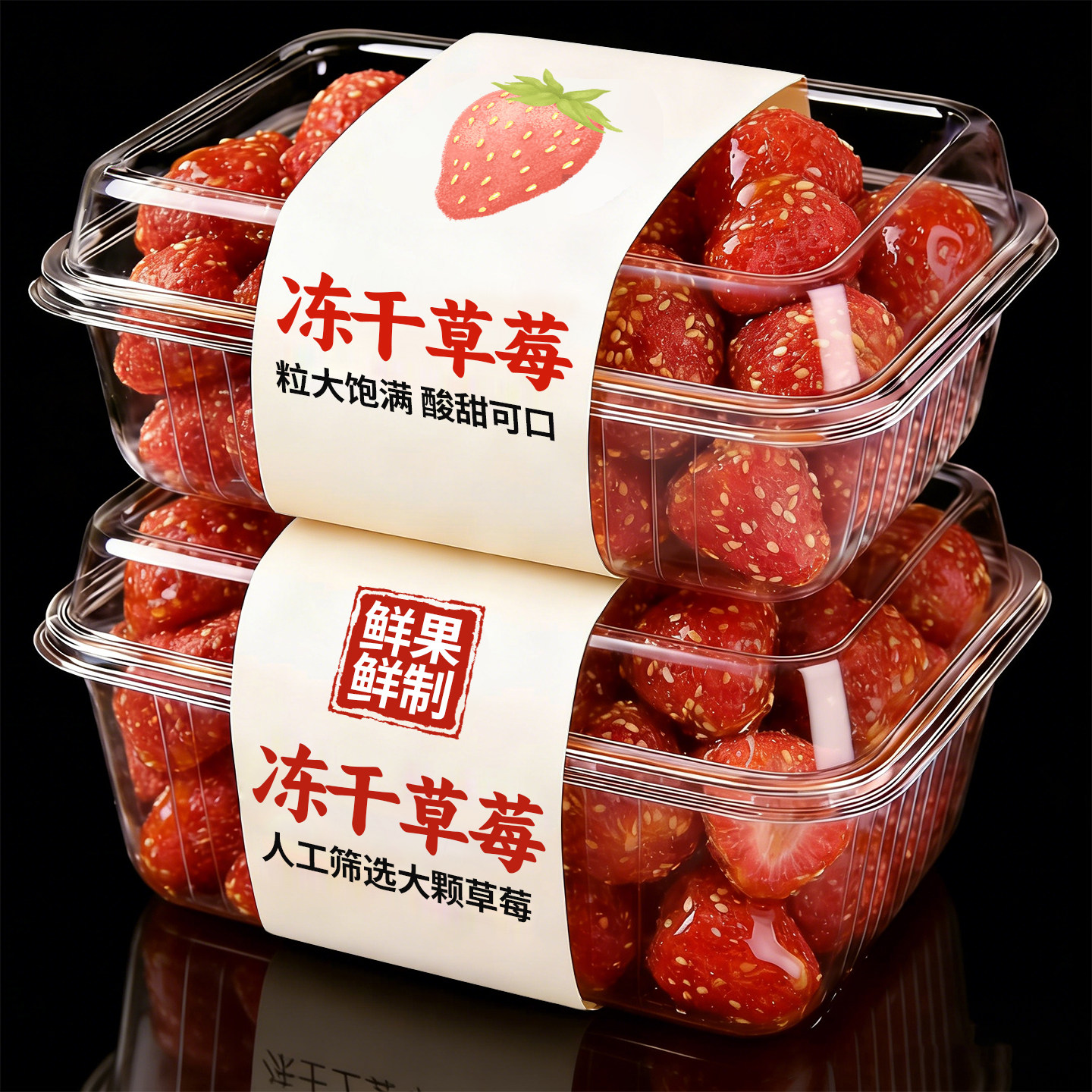 冰糖冻干草莓脆水果干果脯草莓干冻干健康零食网红蜜饯