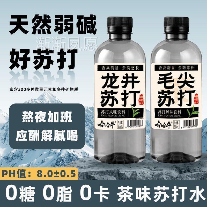 天然苏打水茶饮苏打茶365ml/瓶整箱0糖弱碱性茉莉花龙井毛尖饮料