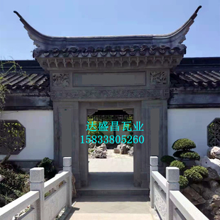 达盛昌仿古小青瓦苏式翘角中式屋脊园林门楼仿古翘角
