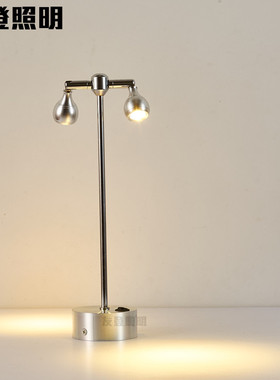 LED珠宝柜台射灯可充电1W3W立杆双头高杆灯KTV无线酒吧吧台电池灯