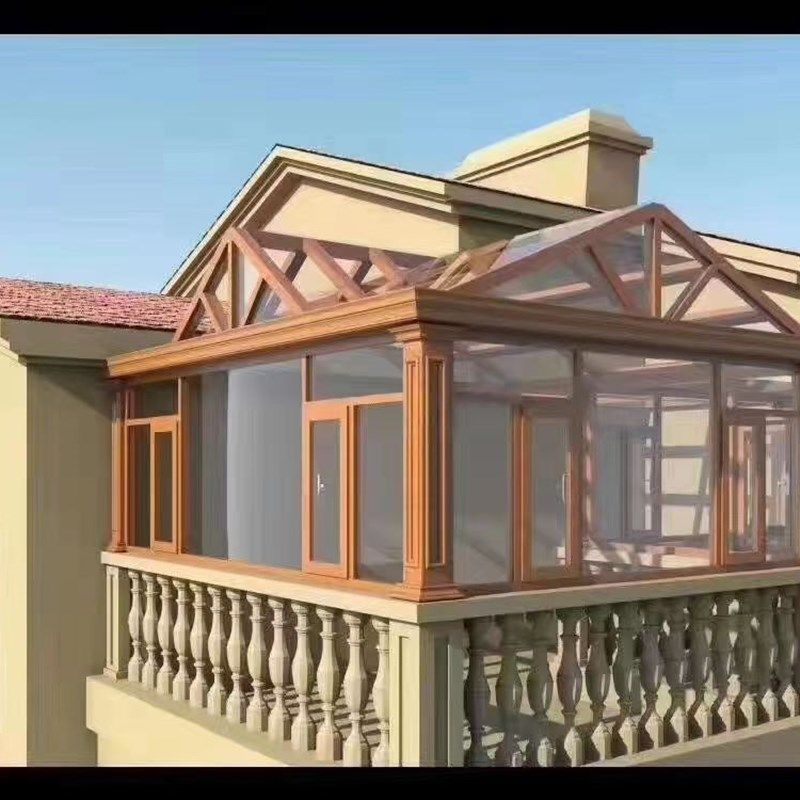 铝合金阳光房定制欧式别墅楼顶花园封露台断桥铝钢化玻璃房遮雨棚